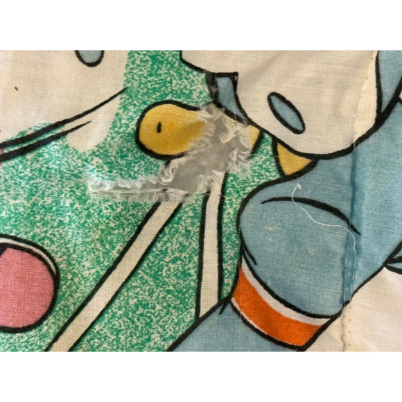 Disney Mickey Friends Sports Comforter Minnie Goofy Donald Vtg 80s Reversible - Picture 10 of 14